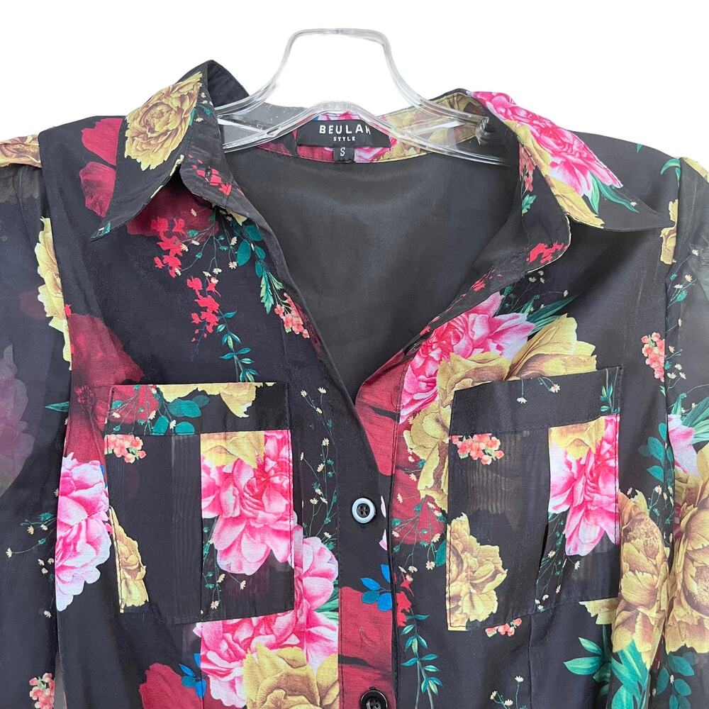 Beulah Style floral fit and flare midi shirt dress size Small - Picture 6 of 13
